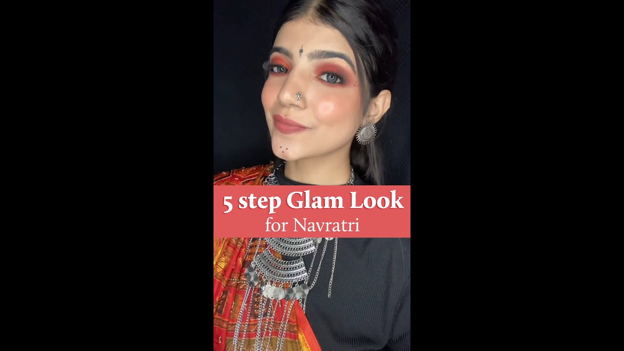 Navratri Edition : Glam Look in 5 Steps for Navratri #shorts