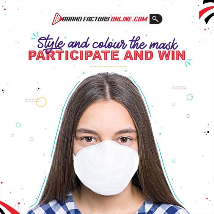 Brand Factory Online - Masks are now compulsory, so explore your creativity. Take a screenshot of the post, stylize the mask with your design and colour, share using #LockdownMasti, tag @brandfactory_...