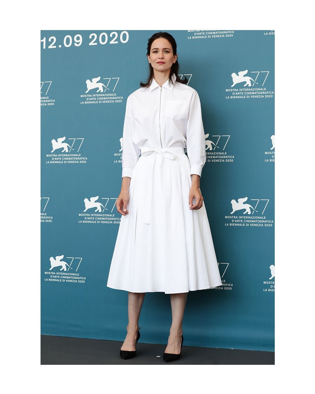 Prada - @katherinewaterston wears #Prada while attending “The World to Come” photocall at the 77th International #VeniceFilmFestival.⠀
#Venezia77