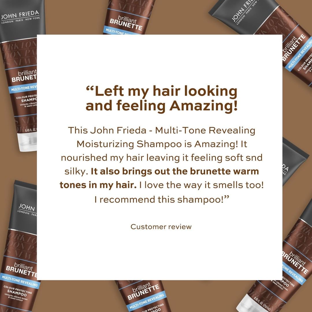 John Frieda US - From one brunette to another! 🤎 Tag a brunette in the comments to share a must-try shampoo if they’re looking to keep their brunette color looking shiny, soft, and full of dimension....
