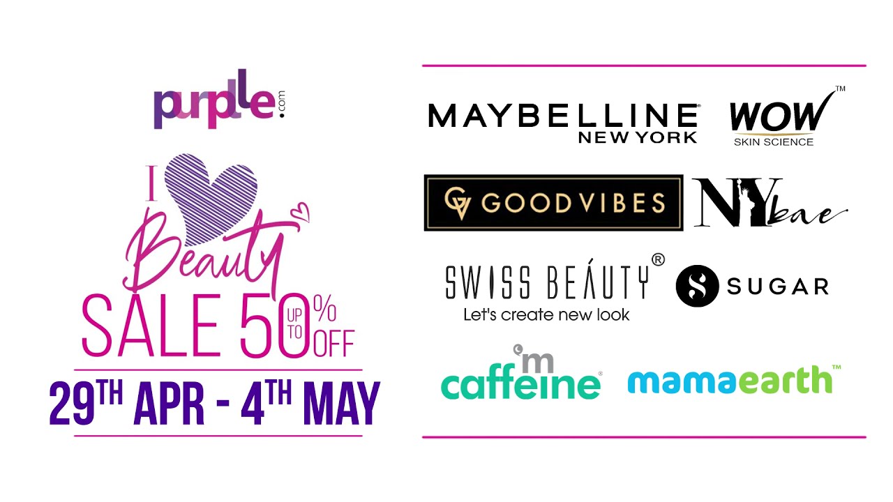 Purplle's I Heart Beauty Sale from 29th April to 4th May.