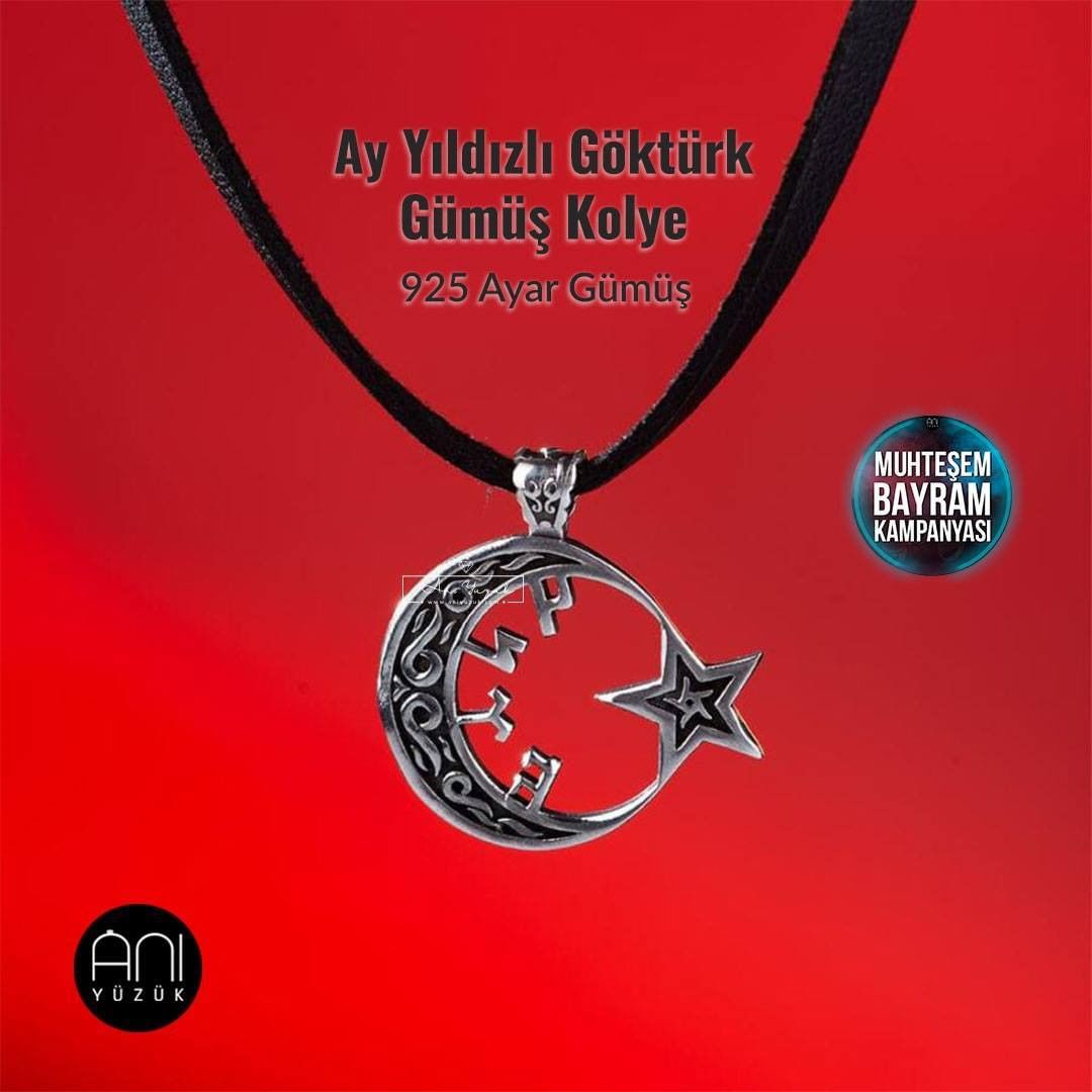 Anı Yüzük - Türklüğün gururunu yansıtacak Ay Yıldız ve Göktürkçe Türk motifli bu özel gümüş kolyeyi Anı Yüzük güvencesi ile sipariş verin!

Bayrama özel 100₺ ve üzeri tüm alışverişlerde ek %30 indirim...