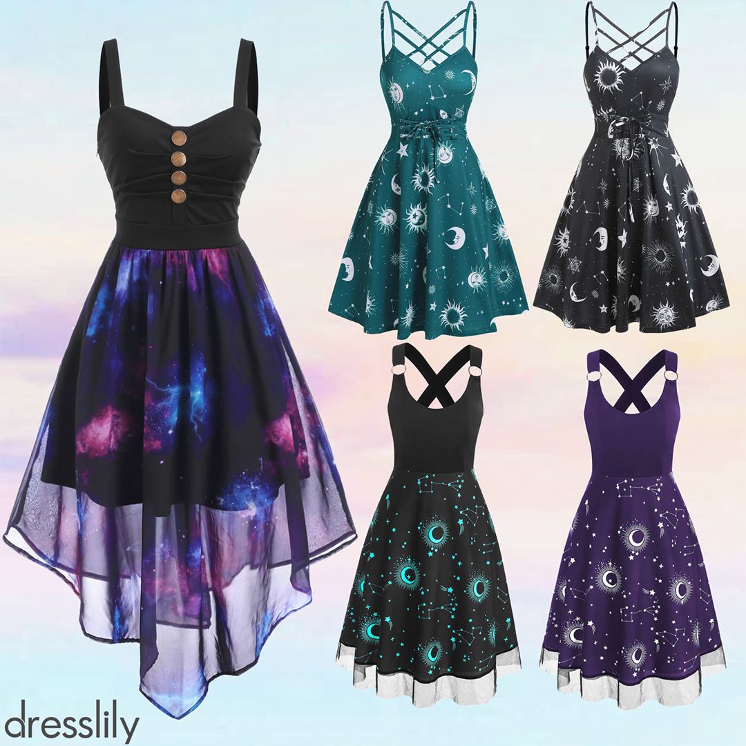 Dresslily - 🌟💫Galaxy Queen!! What movie do these styles remind you of?⁣
Search: "468921702, 468677601,468772111]⁣
❤️CODE: MORE20 [Get 22% off]⁣
#Dresslily