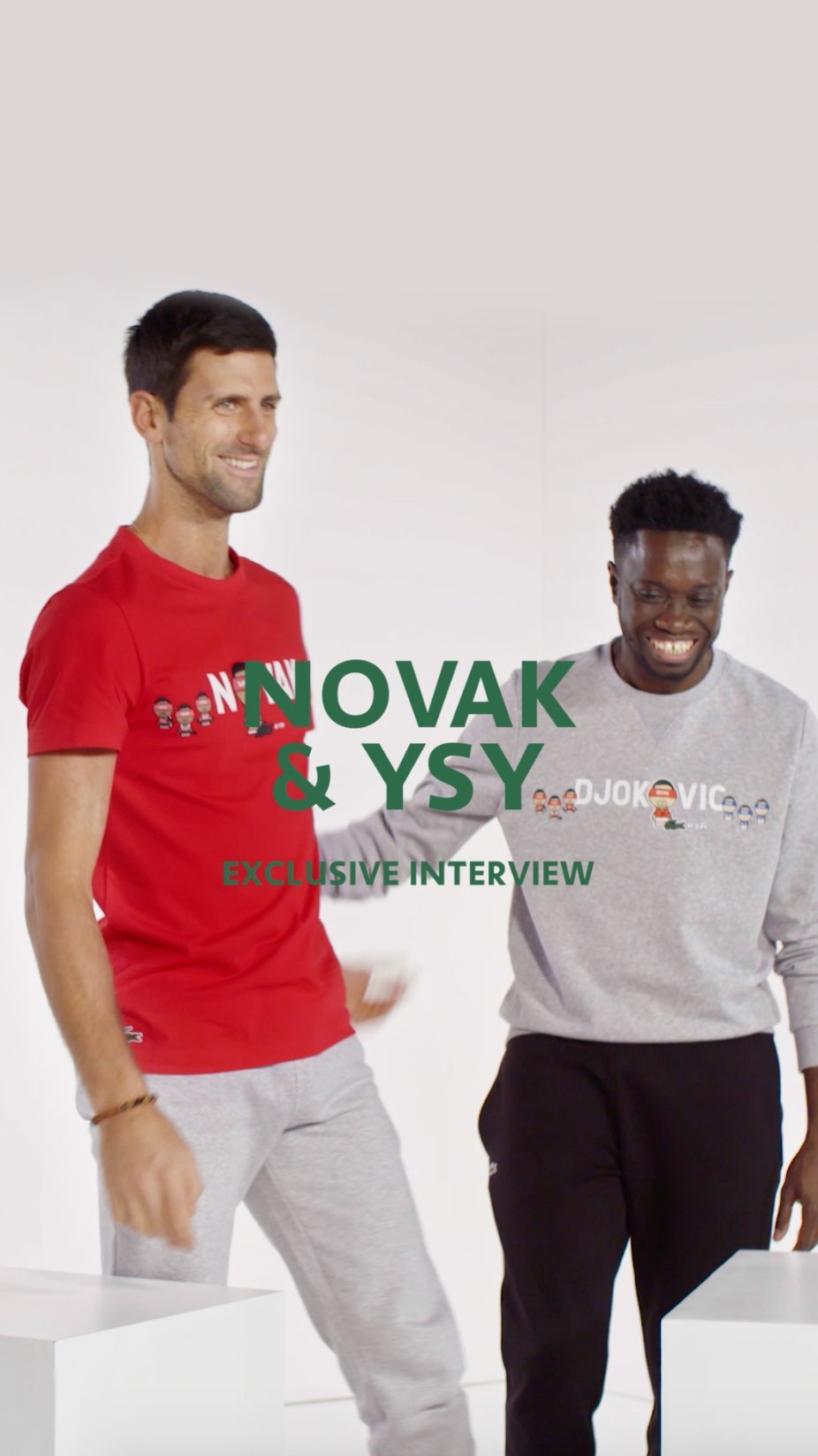 Lacoste - First encounter, sharing their passion and inspiration. @djokernole and the artist @takeitysy, who is also fan of Novak, introduce the origin of their collaboration #NovakDjokovicXYSY #tenni...