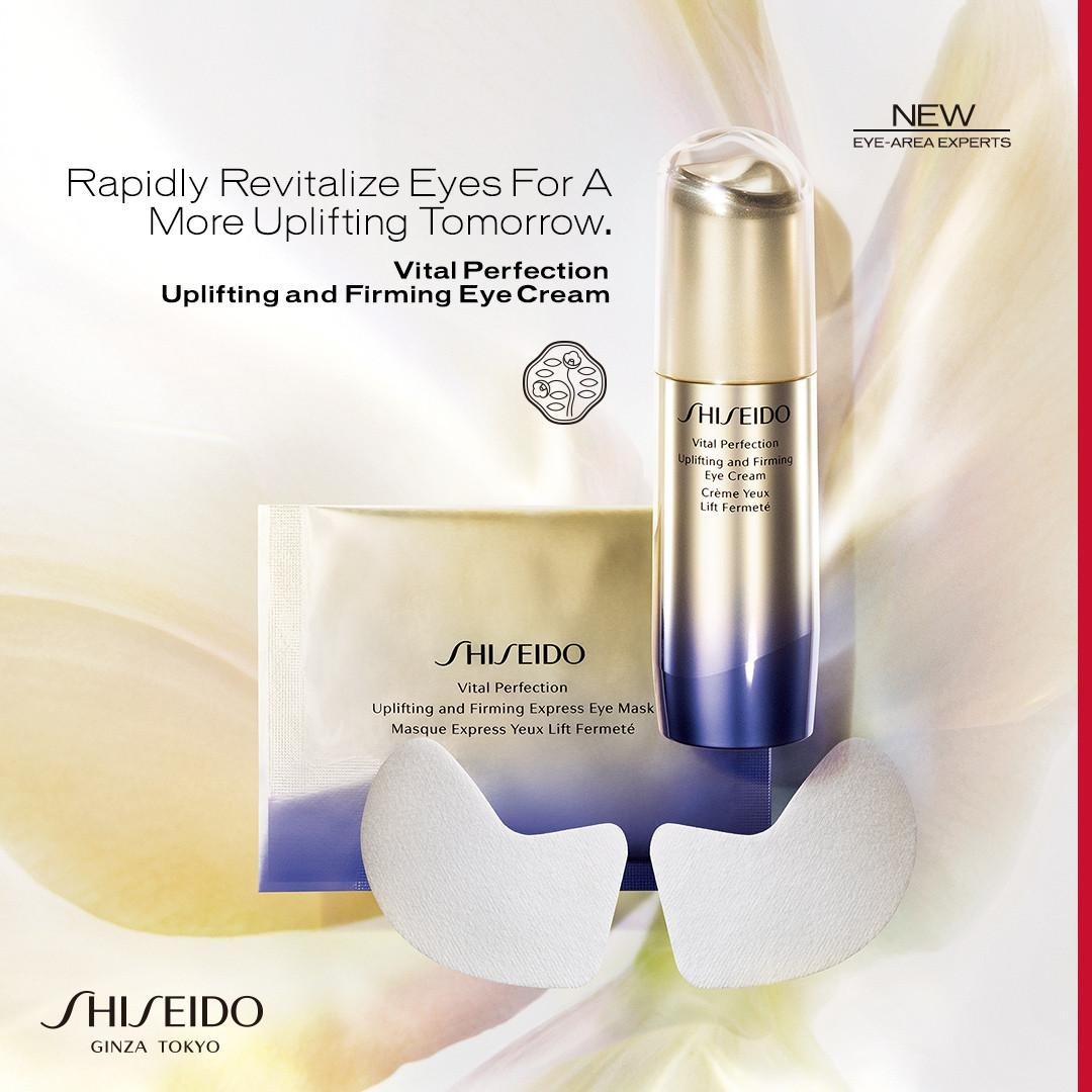 SHISEIDO - New Vital Perfection Uplifting and Firming Eye Cream and Eye Mask. Visibly reduce wrinkles, dark circles and undereye bags in just one week.⁣
⁣
#VitalPerfection #ShiseidoSkincare
