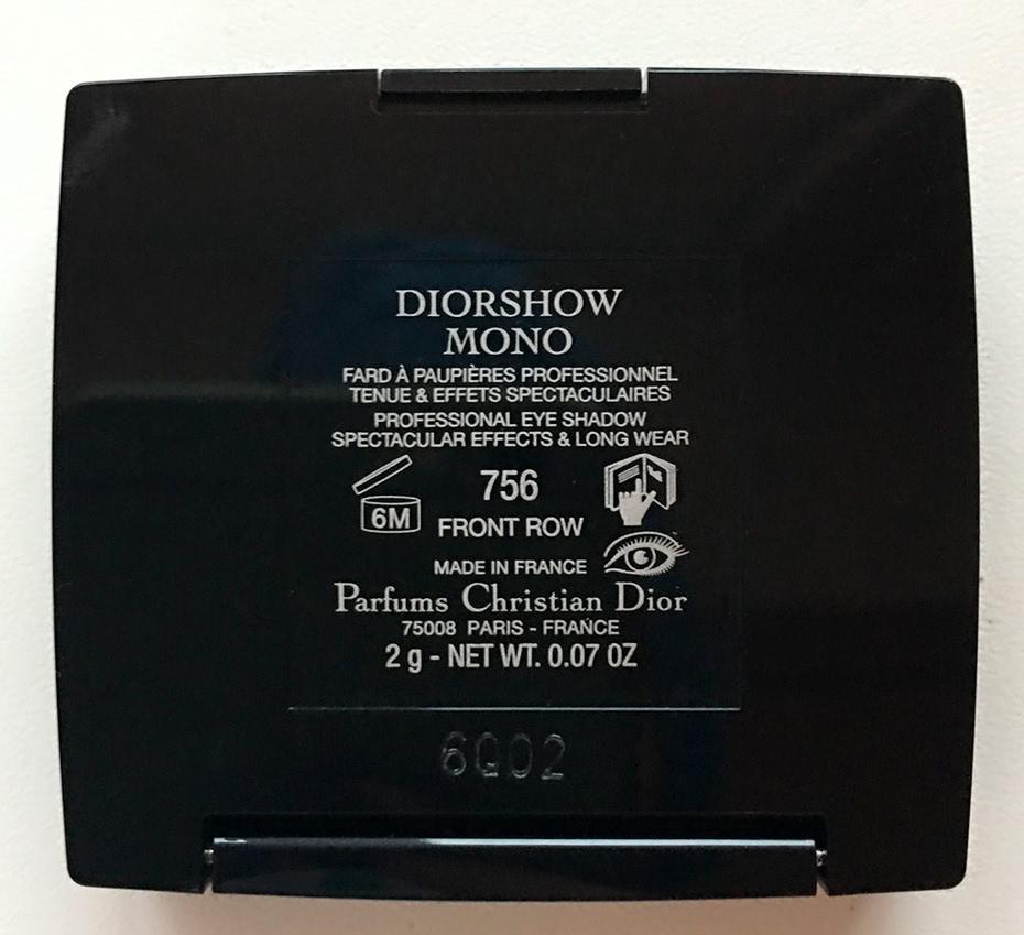 Тени для яркой помады - Dior diorshow mono front row