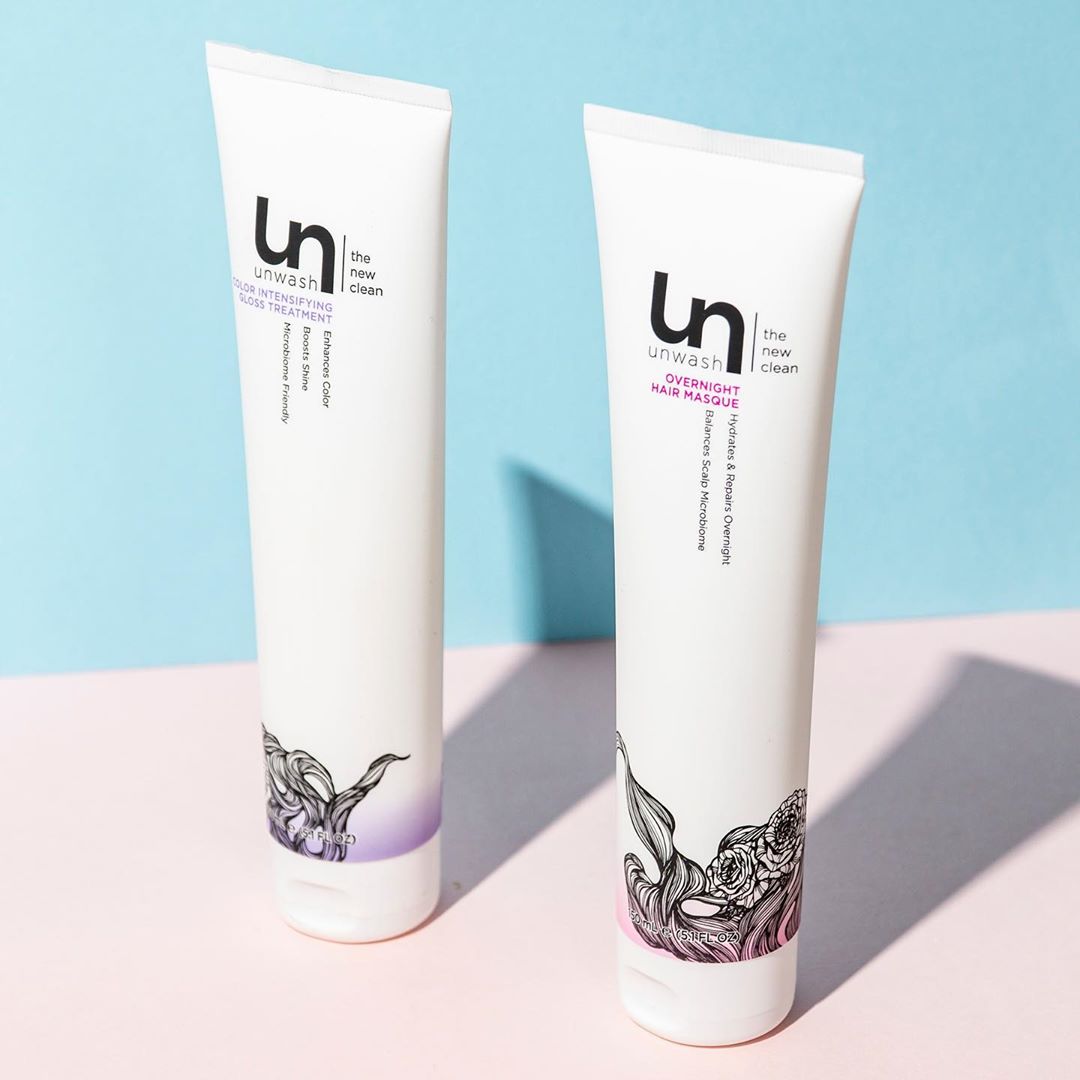 Unwash - Clean Haircare - If you're not using these on your color-treated hair you're missing out! 🤗  The Intensifying Color treatment adds gloss to your hair while the Overnight Hair Masque rehydrate...