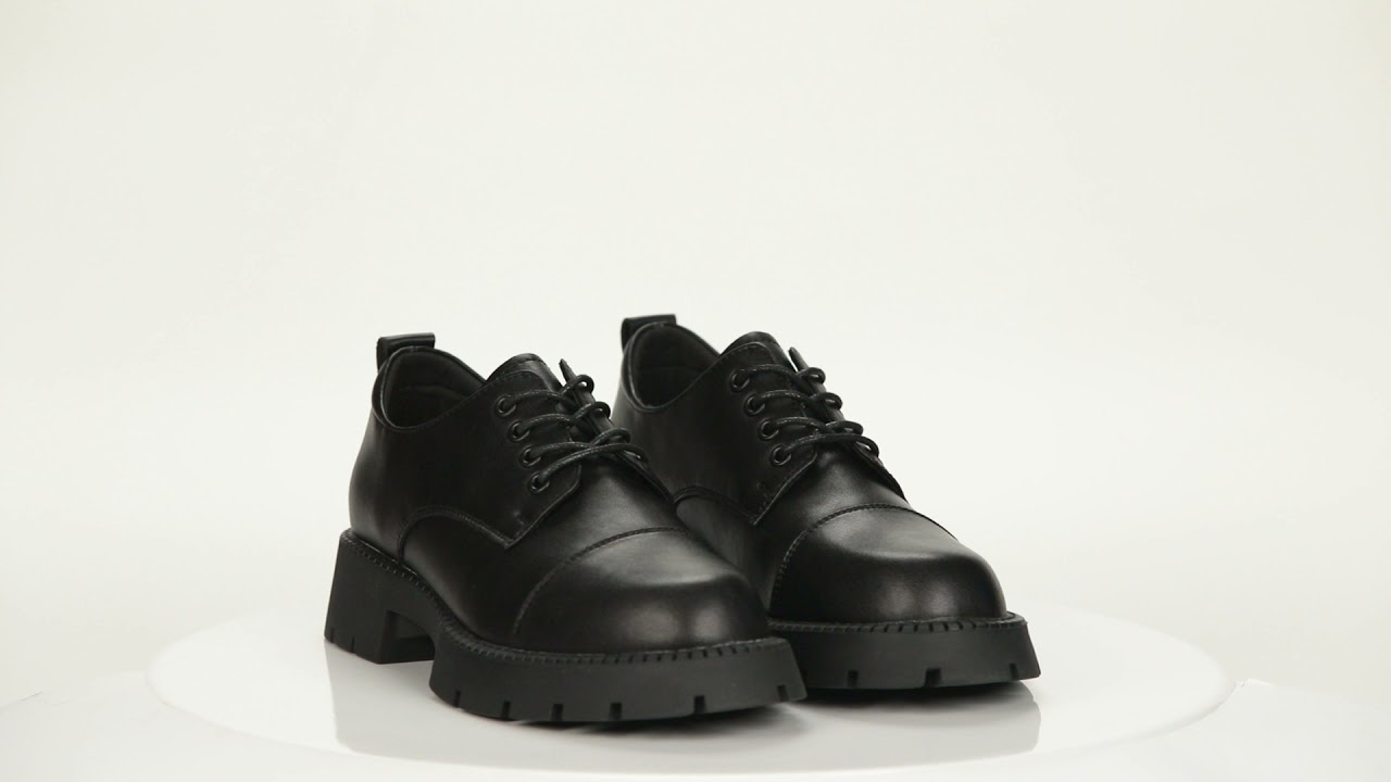 Черные закрытые туфли из кожи на подкладке из микрофибры VS73-145167