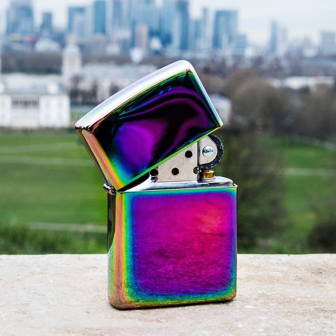 Zippo Manufacturing Company - Our High Polish Multi Color lighters are chrome-plated and bonded with a micro-thin, scratch-resistant coating. Use the link in our bio to get yours. 😏 #Zippo #ZippoLight...