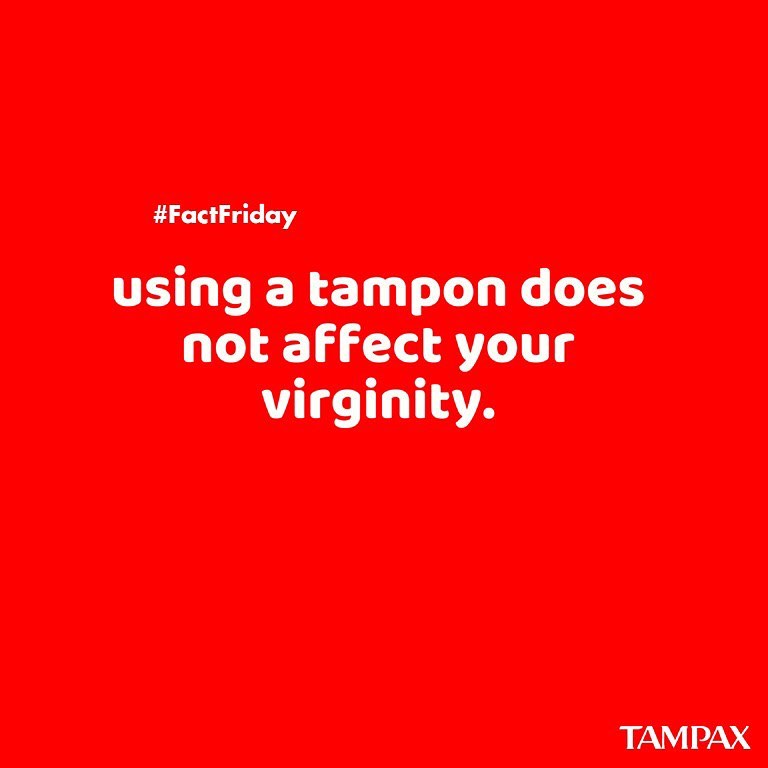 Tampax Tampons Official - So many people ask this question because they are confused about the hymen, but a tampon is just a hygiene tool - that's it! #factfriday #periodtruth