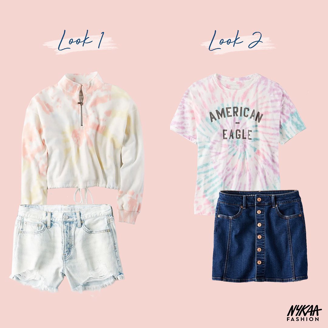 Nykaa Fashion - If there’s one trend that’s going nowhere, it’s tie-dye🍭Here’s how we’re wearing it this weekend with a little help from American Eagle on www.nykaafashion.com🛍
•
•
American Eagle Dyed...