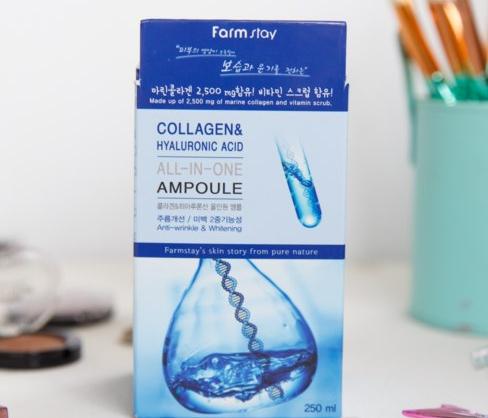 Многофункциональная ампульная сыворотка FarmStay Collagen & Hyaluronic Acid All-in-one Ampoule фото