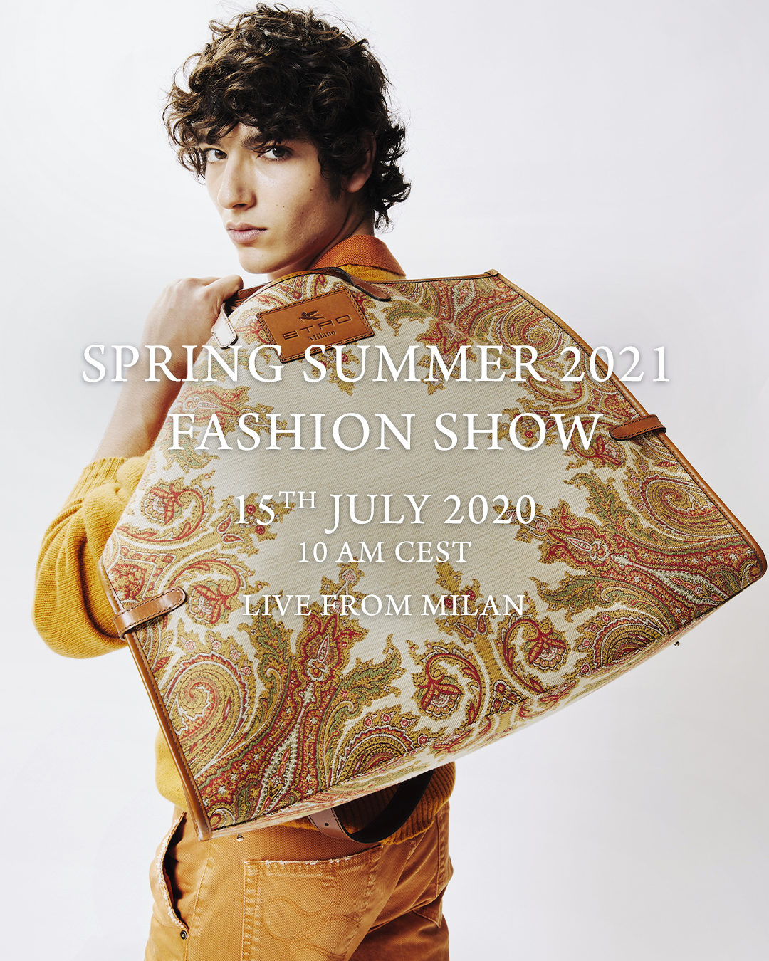 ETRO - Forever inspired by the world of travel.⁣
ETRO present its Spring Summer 2021 Men's collections and Women's pre-collections with a live runway. Don't miss this exclusive event, presented from M...