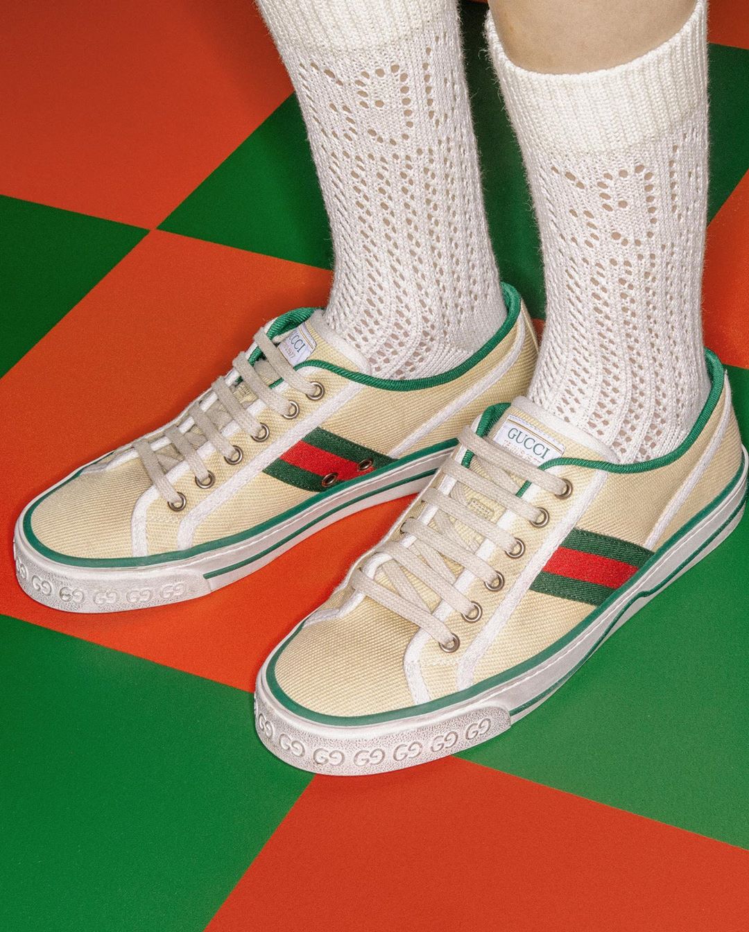 Gucci Official - Up close with #GucciTennis1977, a sneaker design by @alessandro_michele inspired by an archival style. The lineup includes low and high-top sneakers and recently launched #GucciOffThe...