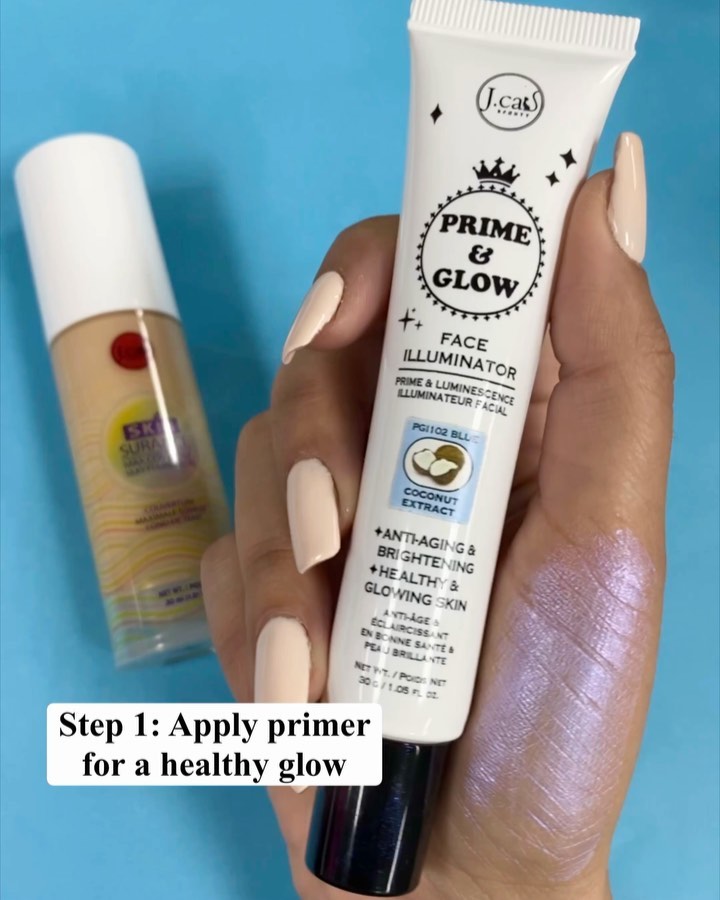 J. Cat Beauty - Add some extra glow to your skin with the Prime & Glow Face Illuminator✨ And top it off with our Skinsurance Max Coverage Silky Foundation for the ultimate coverage and glow💛
.
.
.
#jc...