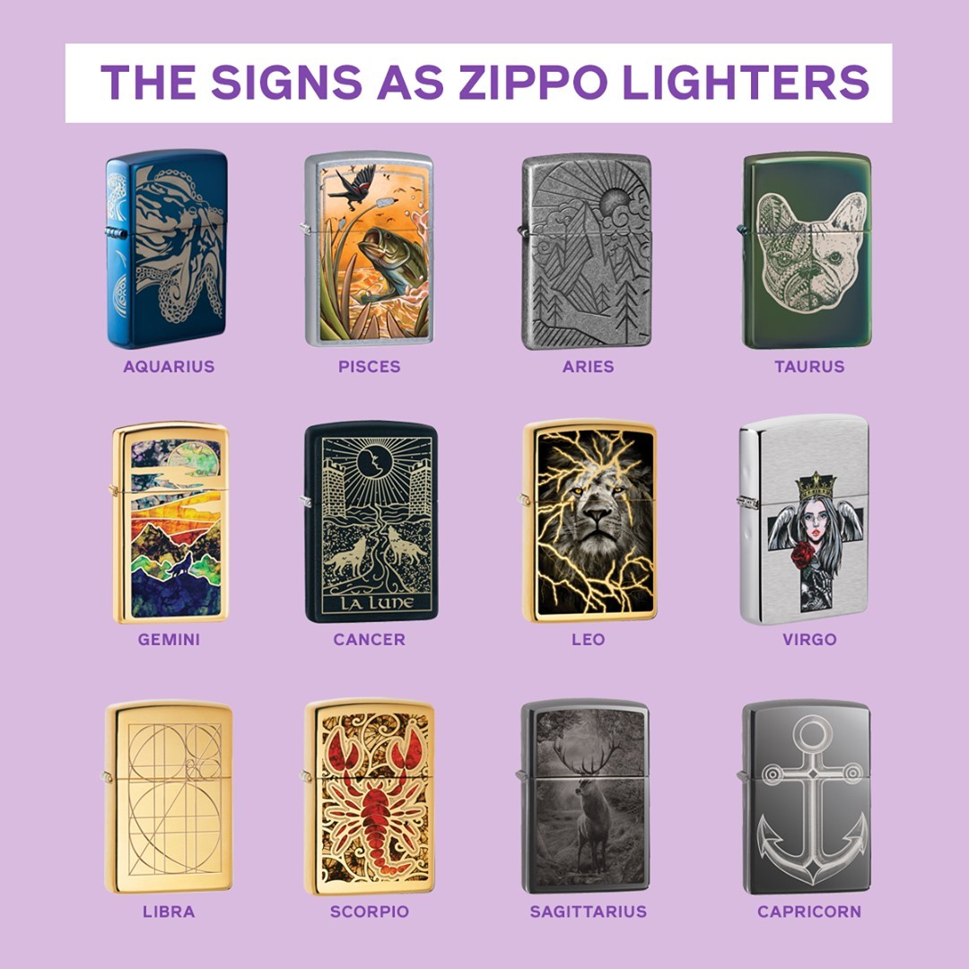 Zippo Manufacturing Company - What's your sign? Does our lighter choice fit?
#Zippo #ZippoLighter #MadeinUSA #ZodiacSigns