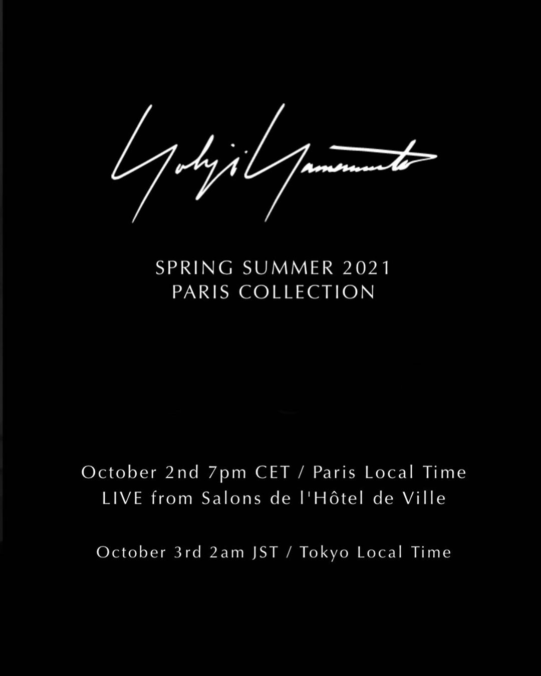 Yohji Yamamoto - #PFW Tonight 7PM (Paris local time) ▪️
Watch in live stream the Yohji Yamamoto Spring/Summer 2021 collection ▪️ 

Link in bio 

#YohjiYamamoto #SS21 @fhcm