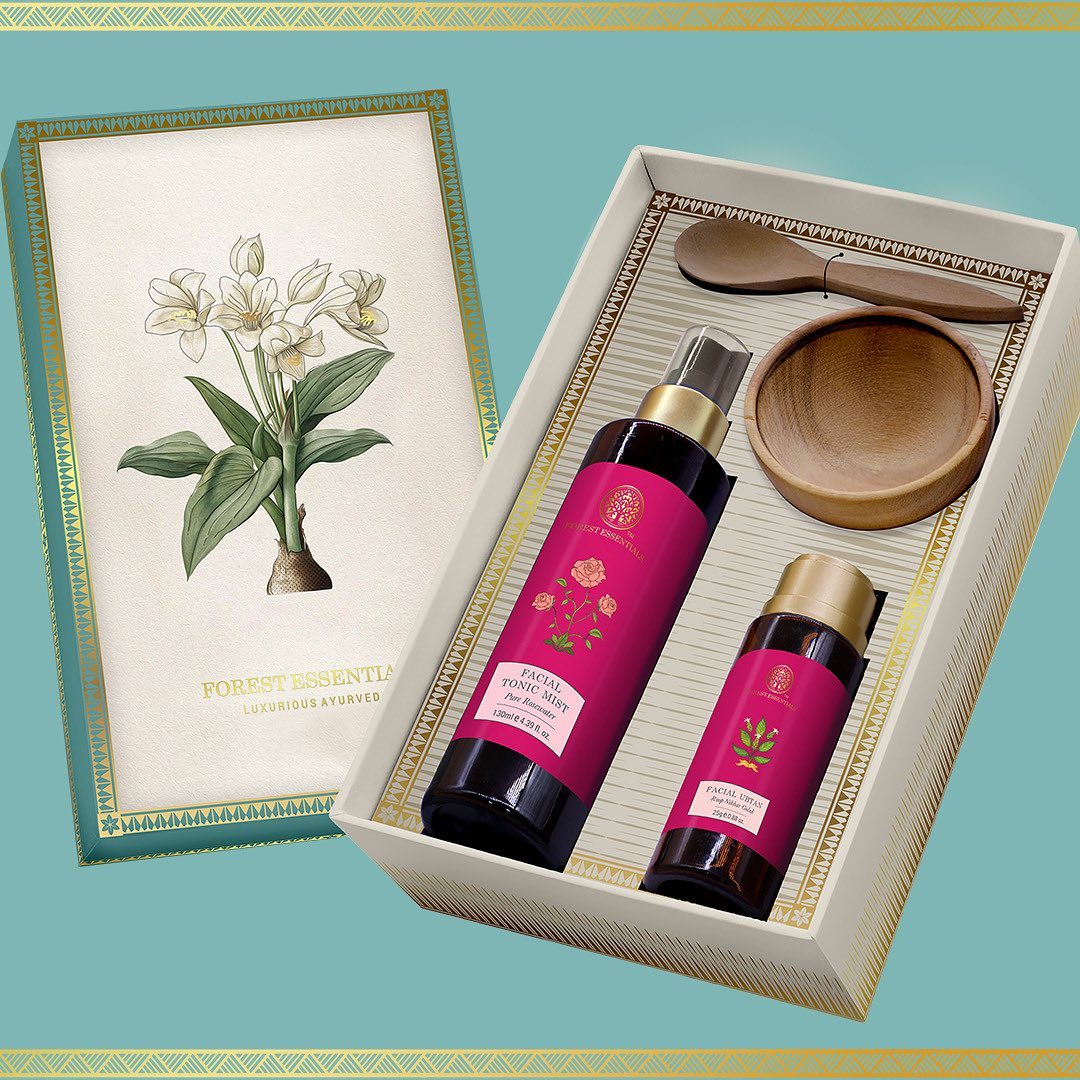 forestessentials - Within this gift box is a signature pair of Ayurvedic products, which are blended using hand-pounded, freshly plucked flowers, herbs, leaves and bark, along with a pure steam distil...