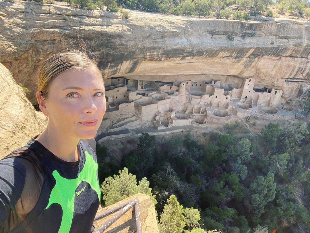 Maria Sharapova - A 🚁 to the archeological sites of Mesa Verde with a few dwellings dating back to A.D. 500. ⛰