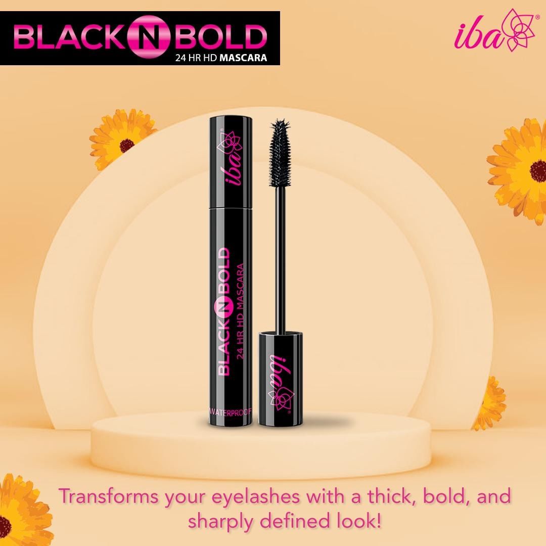 Iba - Add a sprinkle of drama & the perfect volume to your eyelashes with Iba’s - Black & Bold HD Mascara 🖤
.
✨MRP - Rs. 450 
✨With calendula extract
✨Halal Certified, Vegan
✨PETA Certified , Cruelty...