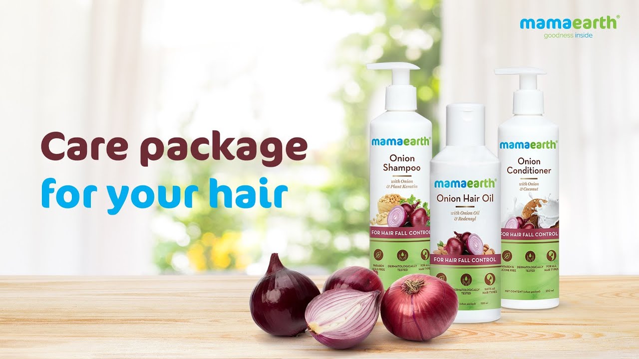 3 step Anti hairfall regime with Onion Hair Care Range | Mamaearth India