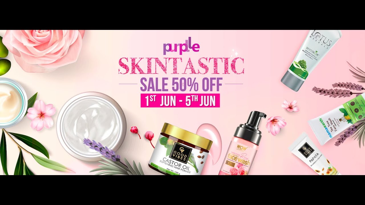 Upto 50% OFF at Purplle's Skintastic Sale from 1st June to 5th June.
