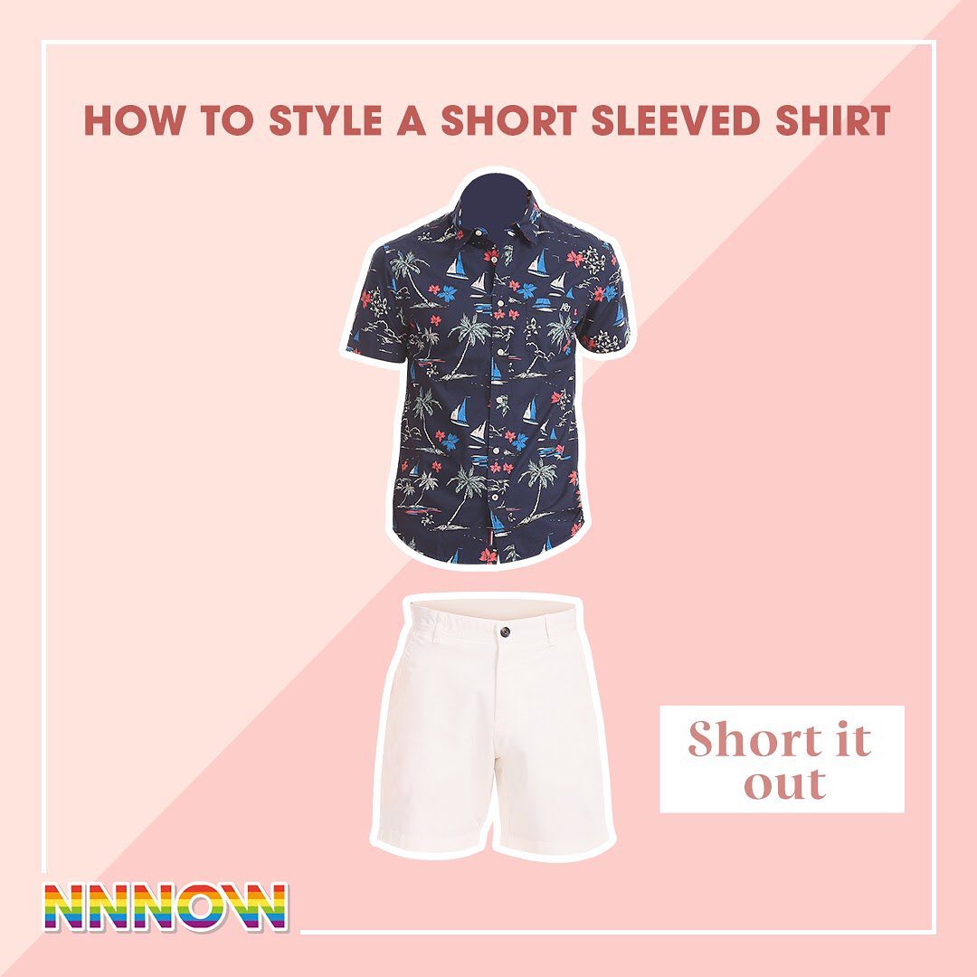 NNNOW - Short sleeved button down shirts look so cool when styled right. These 3 ways are sure to turn heads along the way. 
Bonus tip: Aim for a streamlined fit. Your shirt should skim your torso, no...