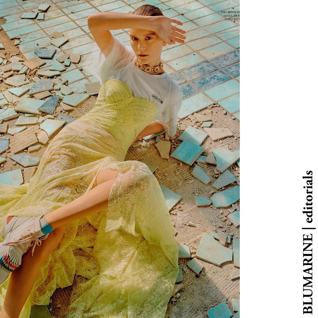Blumarine - Delicate balance. #BlumarineSS20 yellow lace dress as seen on @singlesmagazine, March 2020 issue.
#Blumarine #SS20