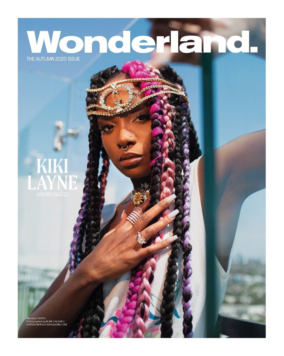 Gucci Official - For the cover of @wonderland’s Autumn 2020 issue, @kikilayne wears #GucciPreFall20 by @alessandro_michele including a cotton jersey tank top with glitter Gucci Hawaii print and crysta...