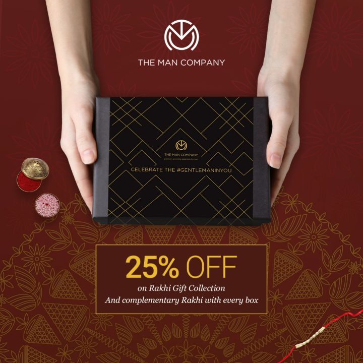 The Man Company - Celebrate your brother. Celebrate a Gentleman.
Get 25% Off on Rakhi gift boxes from The Man Company with a complimentary Rakhi.
UseCode: RAKHI25

#themancompany #gentlemaninyou #Rakh...