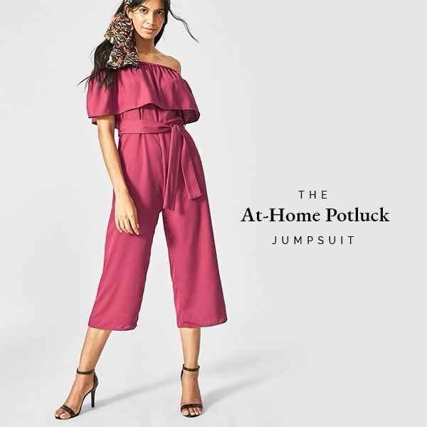 The Label Life - #TheLabelEssential: The best potluck outfit is equal parts comfy and colourful. Add to it a flattering ruffle overlay, a chic waist-cinching tie and a move-easy silhouette, and you su...