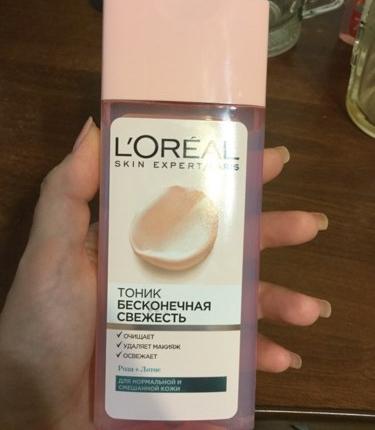 Тоник L'Oreal Paris Paris Skin Expert Бесконечная свежесть Роза + Лотос для нормальной и смешанной кожи фото