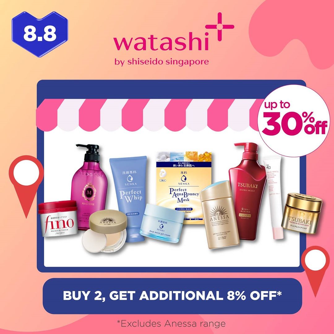 Official Tsubaki Singapore - What better way to kick off the long weekend with Watashiplus at the Lazada 8.8 National Day Sale!🎉 Enjoy up to 30% OFF & get an additional 8%* OFF when you purchase any 2...