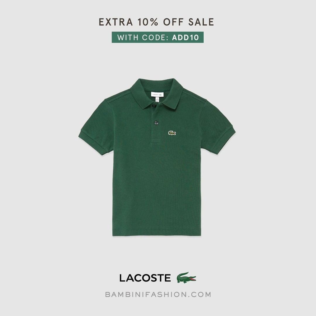 BAMBINIFASHION.COM - Only #lacoste has that effortless daily elegance... 
Don't miss the sale and extra 10% discount! 
#lacoste🐊 #lacostepolo