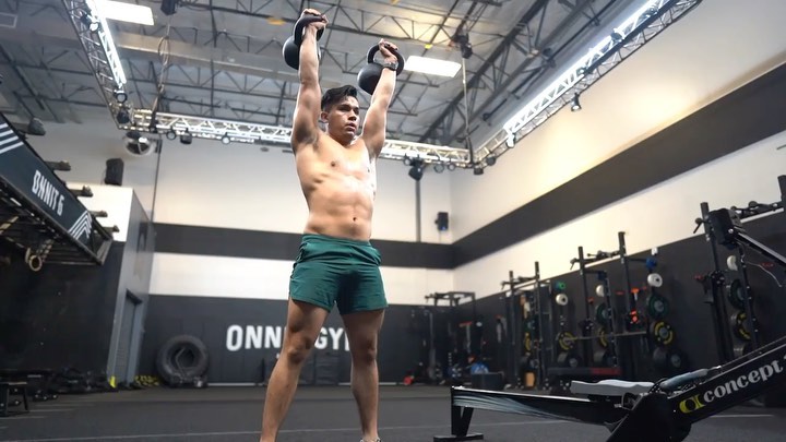 Onnit - Kettlebell Killer 🔥⁠
-⁠
All you need is a rower and two kettlebells with a weight of your choosing.⁠
-⁠
10 rounds⁠
10 Kettlebell Thrusters⁠
10 Cal Row⁠
Rest as much as you need⁠
-⁠
Track: Isis...