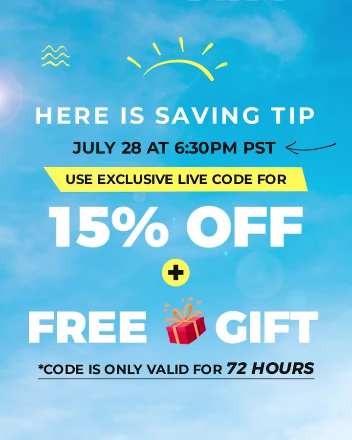 Chic Me - 🍉Summer Sale🍉⁠
Here is saving tip💡⁠
🔔Use exclusive live code(CMLIVE) for 15% off⁠
📌July 28 at 6:30pm PST🌐⁠
*code is only valid for 72 hours🕤