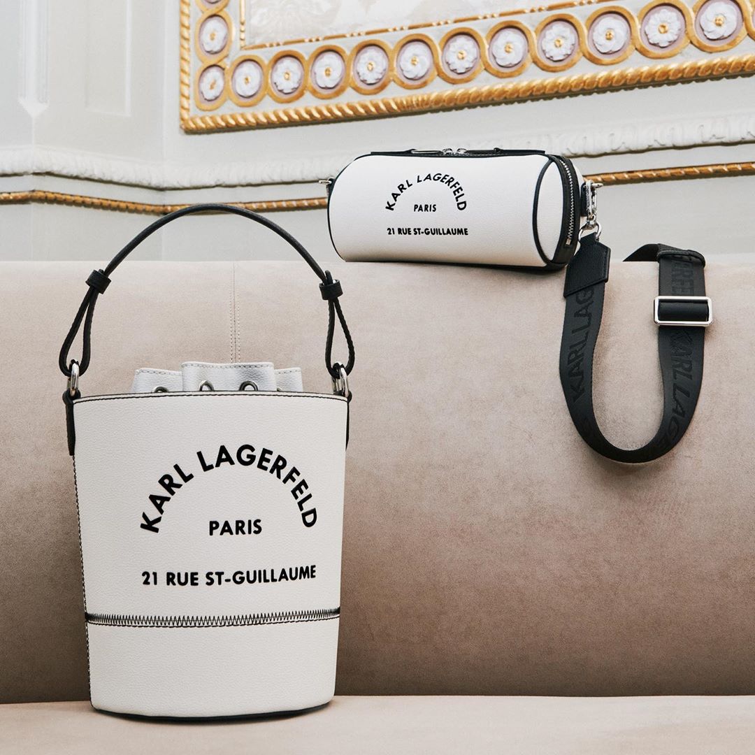 KARL LAGERFELD - Cast your vote: bucket or barrel bag? Tap to shop these Rue St-Guillaume styles. #KARLLAGERFELD #BAG