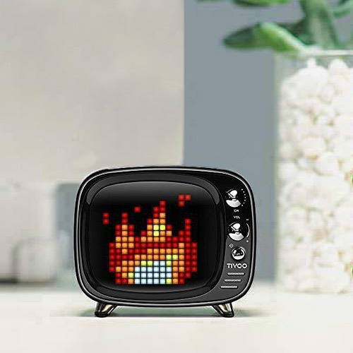 ebay.com - This Bluetooth speaker has it all: music 🔊, alarms ⏰, voice memos 📝, and customizable retro pixel art. 🎨  What colorful creations will you draw on the screen? #pixelart #hometech #bluetooth...