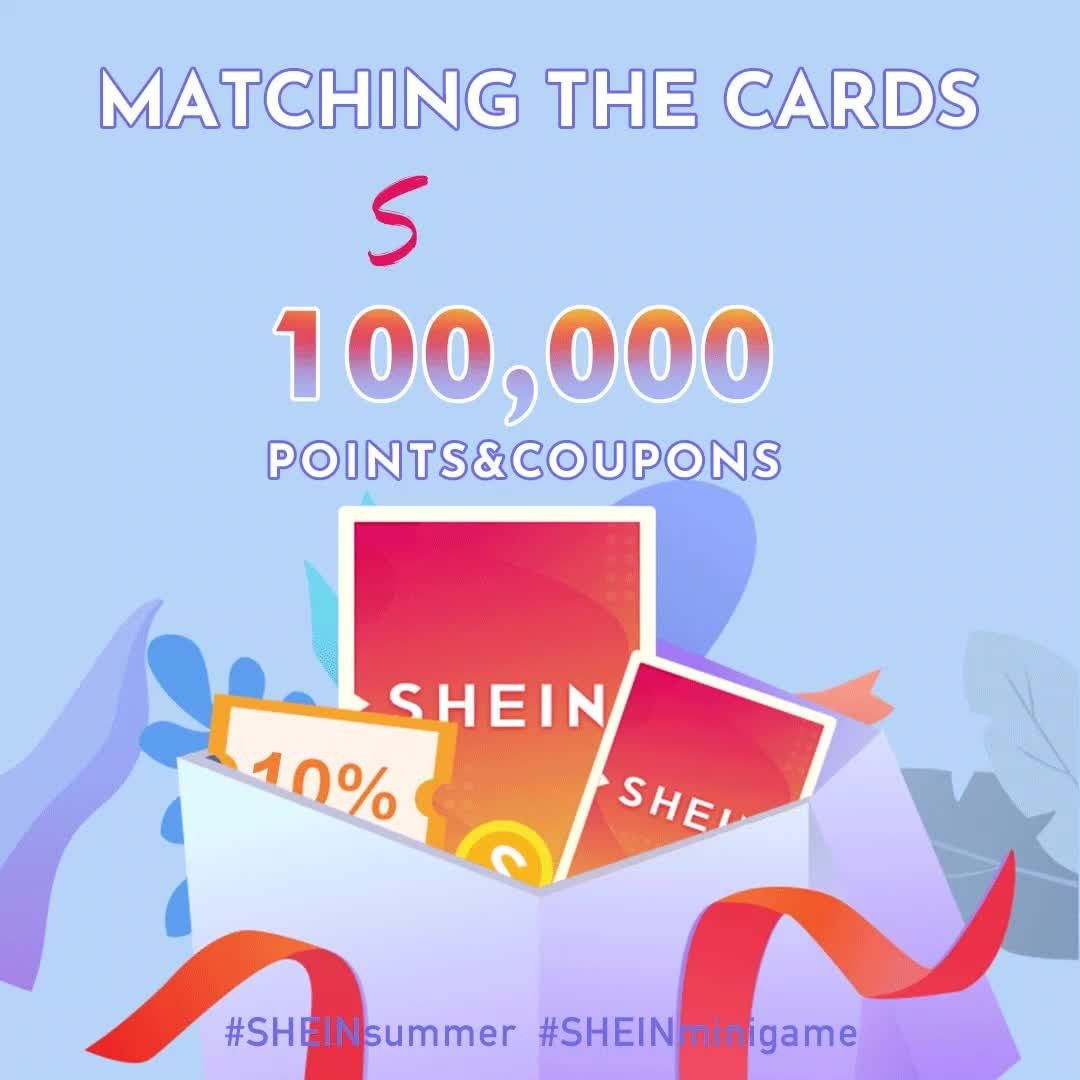 SHEIN.COM - Let's WIN some prizes! 🌟 

Play the SHEIN Card Match game against your friends and WIN!

How to play: match all the cards in the shortest time to beat your competitors and win awesome priz...