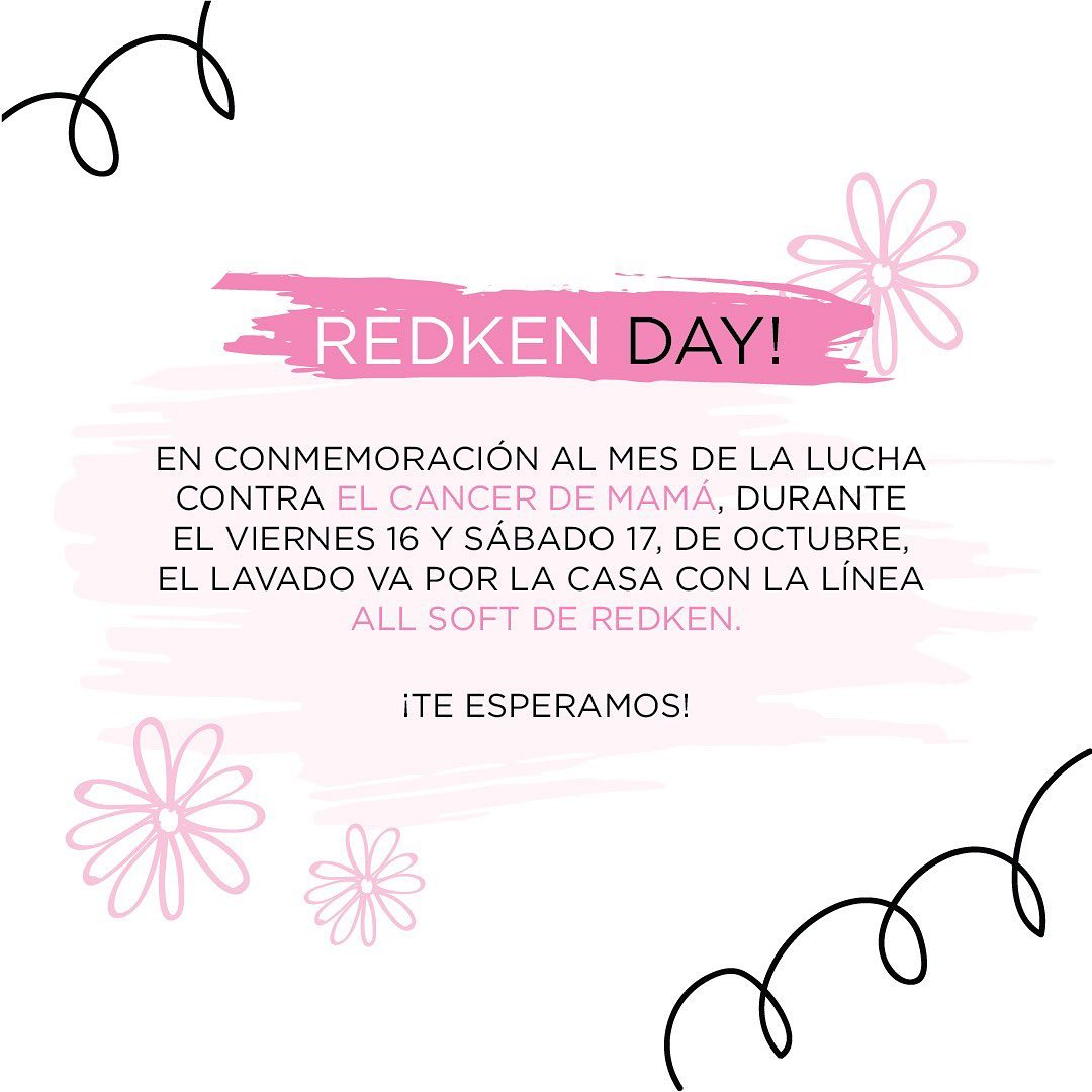 Hair Spa DR - Redken Day! 💖 Por motivo del mes Mundial Contra el Cáncer de Mama mañana estaremos ofreciendo lavado de cortesía con la línea All Soft de Redken. 🎀¡Te Esperamos! #HairSpaDR