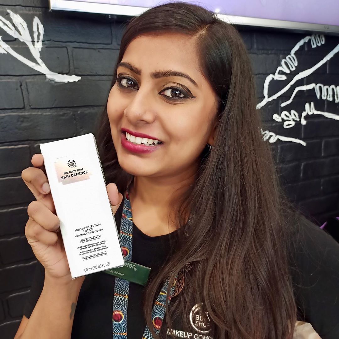 The Body Shop India - Our #TBSTeams are happy to welcome our No. 1 bestseller back - the Skin Defence SPF 50+! @chavan_snehal0211 from our Mumbai store tells us why this is her personal favourite. “Sk...