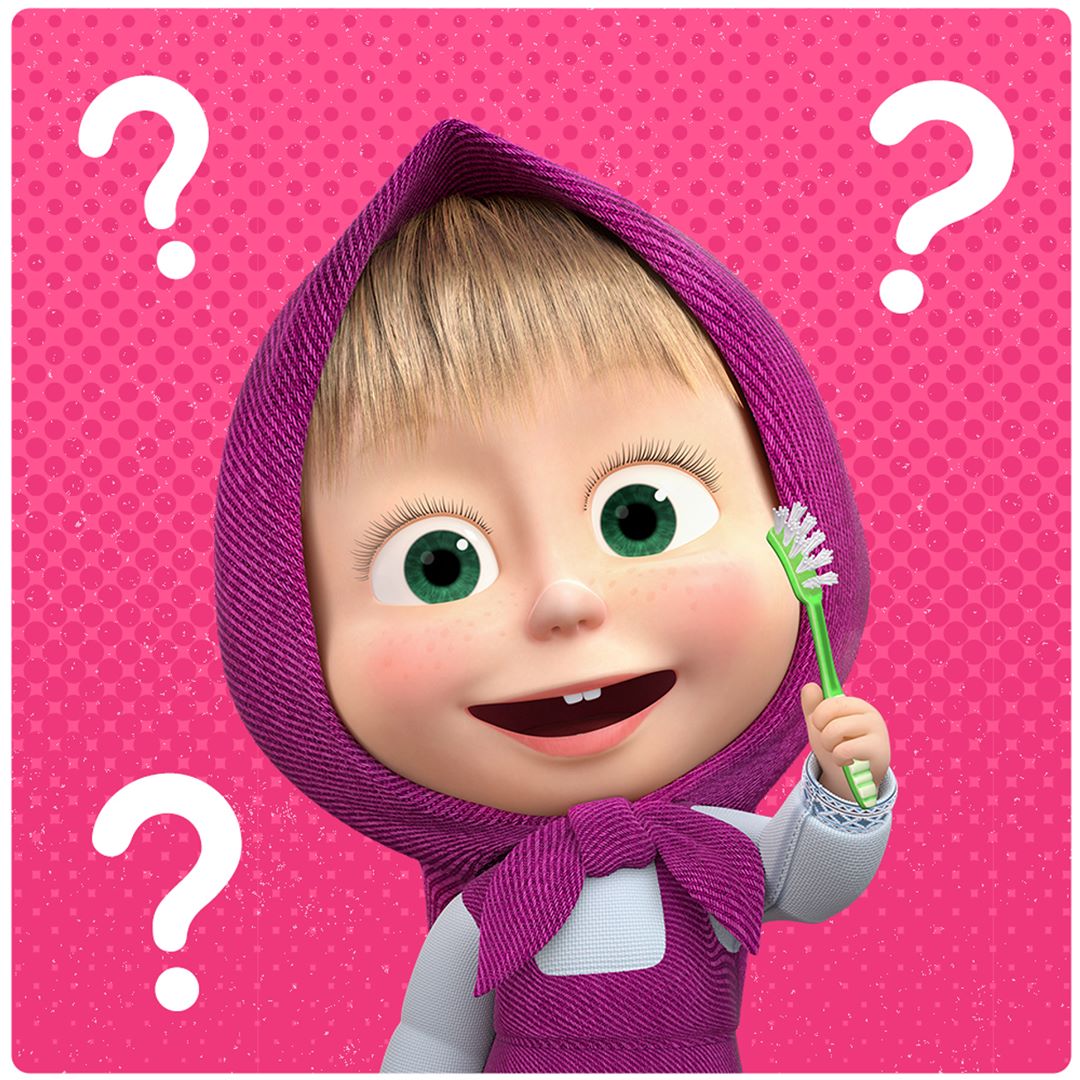 Masha And The Bear Official - Masha has a question! If tomato paste is made from tomatoes, does that mean toothpaste is made from teeth?​ 😀#ChildrensQuestions #MashaAndTheBear