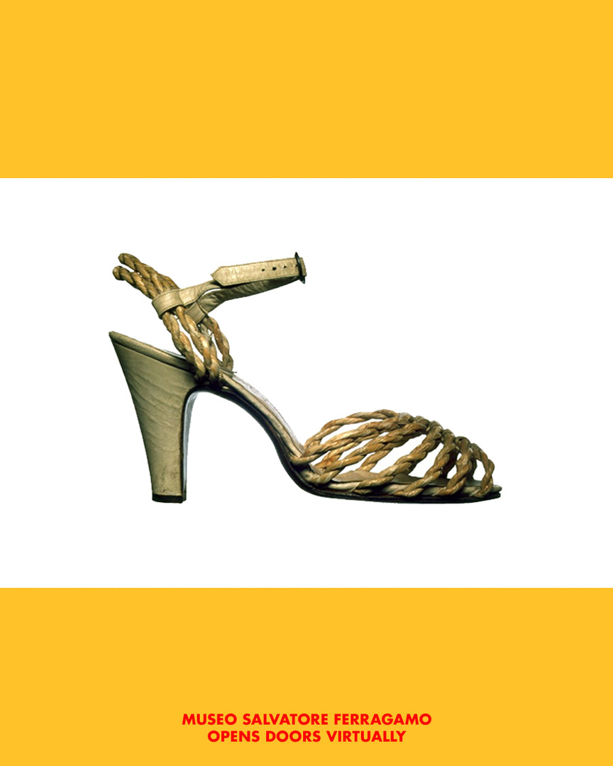 Salvatore Ferragamo - A sandal created by Salvatore Ferragamo in 1930 in “rascello”, a material obtained from the bark of poplar left to soak in chrome. Since the thirties and especially during the Se...