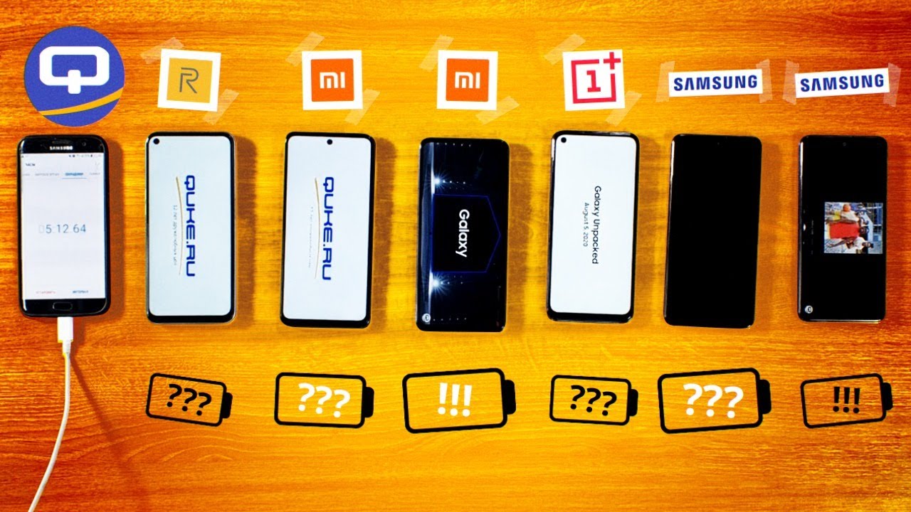Galaxy A51 против Poco x3/Redmi note 9 Pro/Realme 7/A71/OnePlus Nord. Тест расхода аккумуляторов.