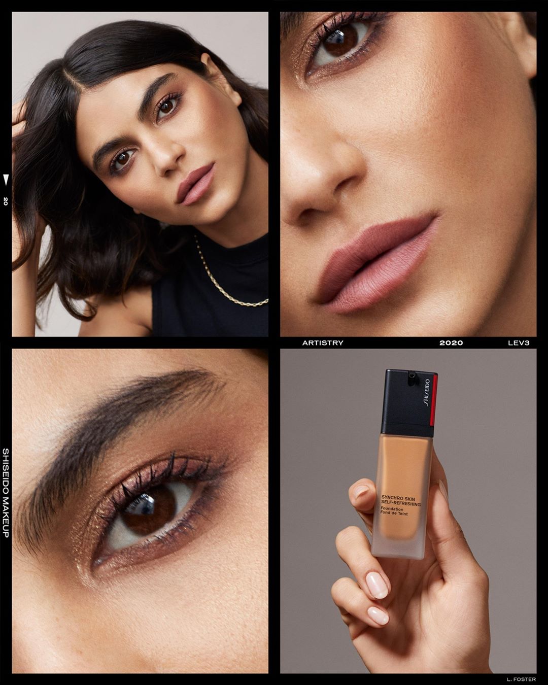 SHISEIDO - Bring out your best self with Synchro Skin Self-Refreshing Foundation. Our SHISEIDO muse wears a shade from Level 3, along with Minimalist WhippedPowder Blush in Setsuko, InnerGlow CheekPow...