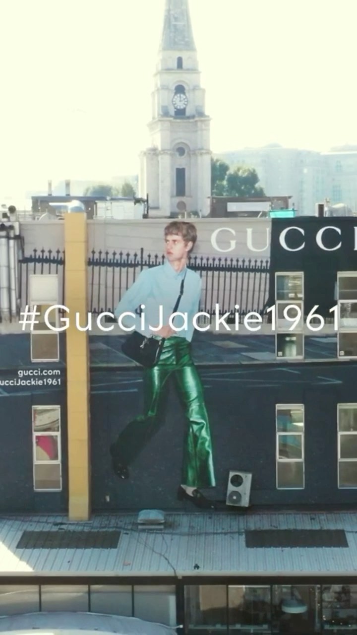 Gucci Official - See the new video on Reels unfolding the #GucciArtWall located just off East London’s Brick Lane featuring an image from the #GucciJackie1961 campaign photographed by @angelopennetta....