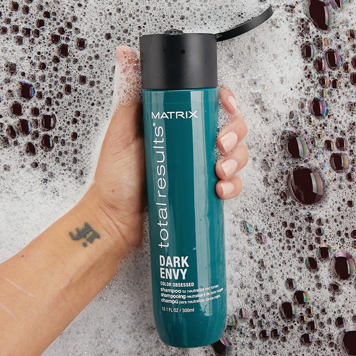 Matrix - Is going darker for fall your call? Preserve your new hue with #DarkEnvy green shampoo 💚 It refreshes cool tones and eliminates unwanted warmth in dark brunette hair to give your salon color...