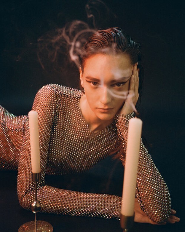 ＡＺＺＡＲＯ • maison de couture - COUTURE CHILLOUT @dasha.konte reignites the flame in the mesh long dress all-over hand-embroidered with crystals from the latest Azzaro Couture collection. Shot by @manufa...