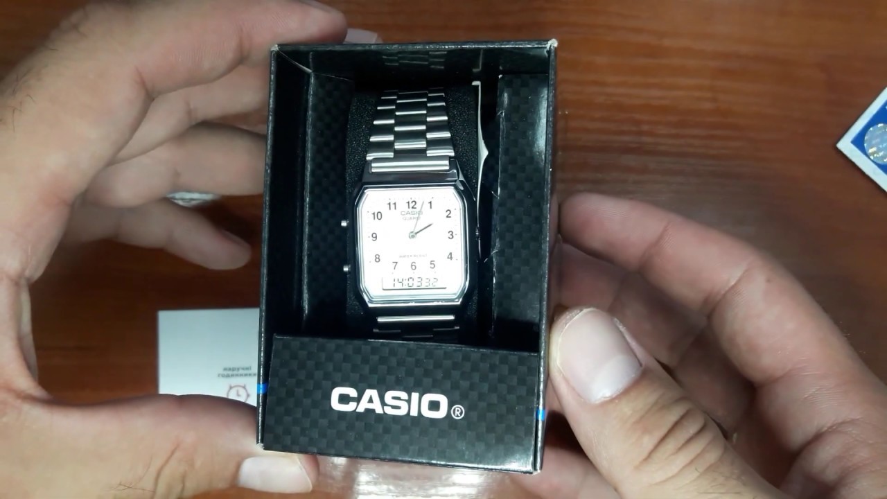 Распаковка: часы Casio AQ-230A-7BMQYES. Кварцевые часы с двойным отображением времени