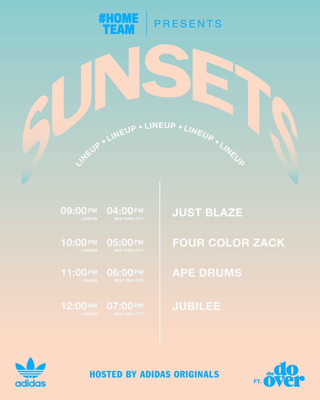 adidas Originals - Sunsets with the @do_over. Tune in to our Instagram Live later today from 9pm BST / 4pm EST / 1pm PST. #Hometeam